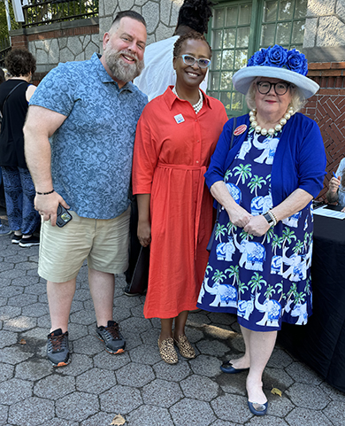 PR Guru Kory Aversa chatted with Philadelphia Zoo new CEO Dr. Jo-Elle Mogerman and Michelle Leonard at the North Gate