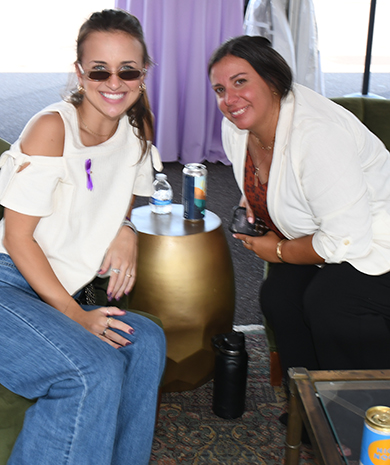 Madelyn Meehan and Sara Rister enjoyed a brak in the VIP area