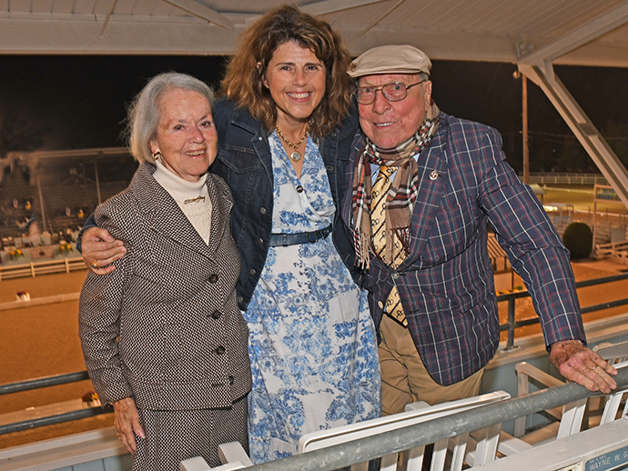 Sophia chatted with Judy and Don Rosato at a reception held in Devon Horse Show's Skybox